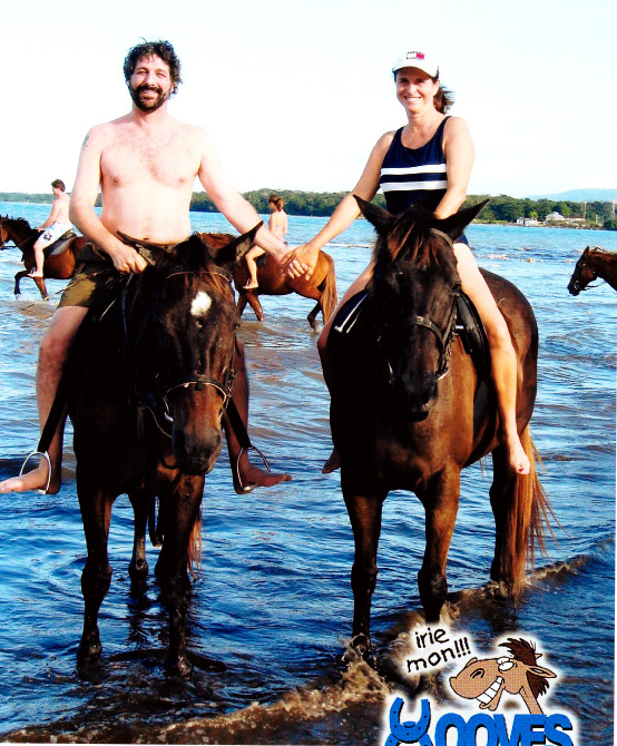 Robb and Susan on horseback in Jamaica! They honeymooned there and have returned six times.