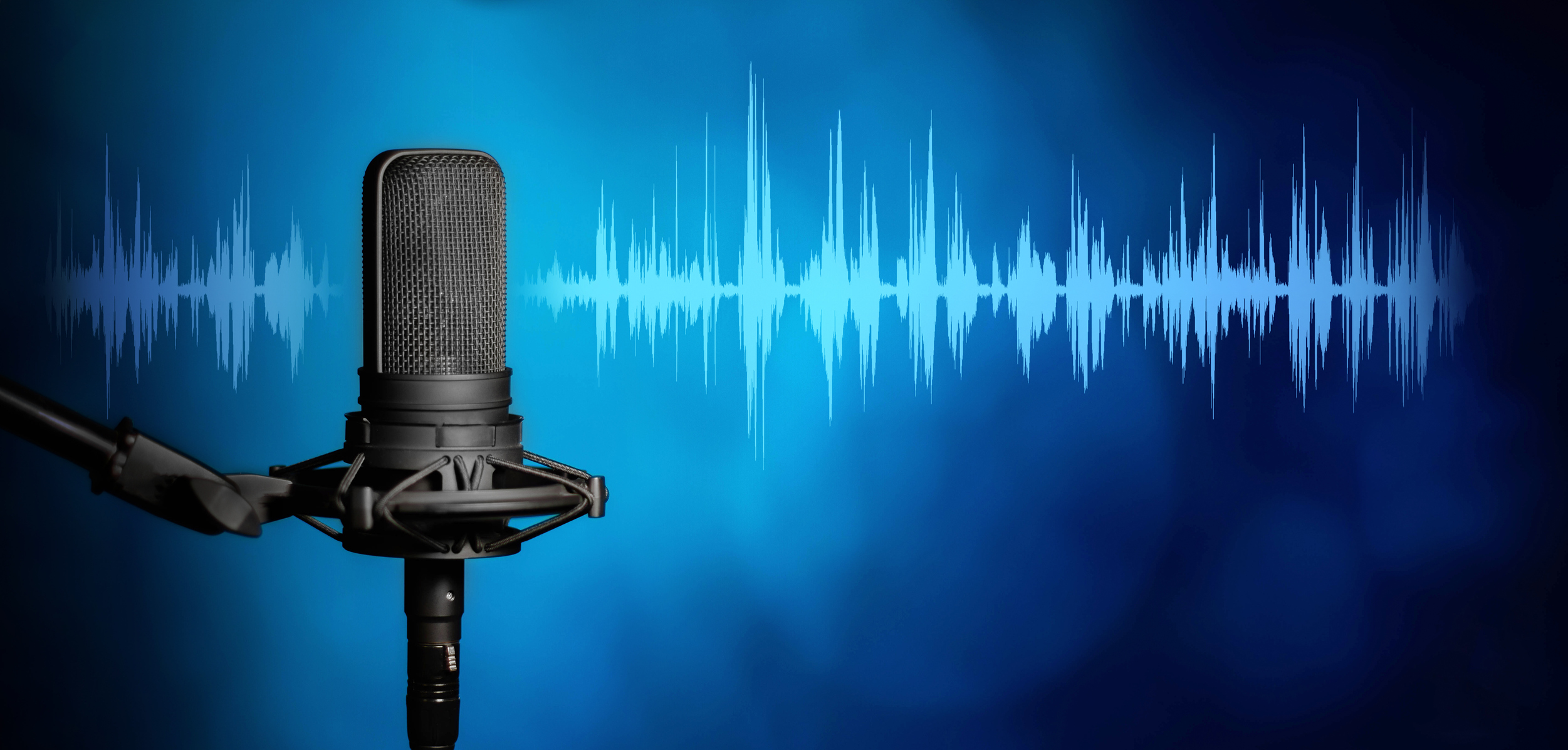 Professional studio microphone background, Podcast or recording